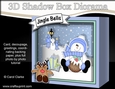 3D Christmas Diorama Shadow Box Card Mini Kit - Snowman Rio has an Xmas Pudding