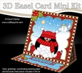 3D Easel Card Mini Kit - Christmas Pip Penguin is making Snowballs!