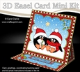 3D Easel Card Mini Kit - Cute Christmas Penguins are in Love