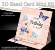 3D Easel Card Mini Kit - A Touch of Elegance Birthday - Flowers, Lace, Butterflies & Pearls