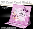 3D Easel Card Mini Kit - A Touch of Elegance Birthday - Flowers, Lace, Butterflies & Pearls