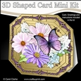 3D Shaped Octagonal Floral Card Kit - Butterfly & Flowers
