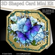 3D Shaped Octagonal Floral Card Kit - Butterfly & Flowers