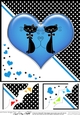8 x 8 Kool Kats Purrfect Love Scalloped corner Topper