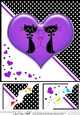 8 x 8 Kool Kats Purrfect Love Scalloped corner Topper