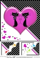 8 x 8 Kool Kats Purrfect Love Scalloped corner Topper