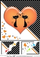 8 x 8 Kool Kats Purrfect Love Scalloped corner Topper