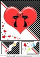 8 x 8 Kool Kats Purrfect Love Scalloped corner Topper