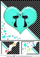 8 x 8 Kool Kats Purrfect Love Scalloped corner Topper