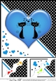 8 x 8 Kool Kats Purrfect Love Scalloped corner Topper