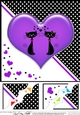 8 x 8 Kool Kats Purrfect Love Scalloped corner Topper