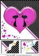 8 x 8 Kool Kats Purrfect Love Scalloped corner Topper