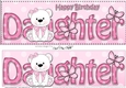 Large DL Happy Birthday DAUGHTER 3D decoupage with Livvy Bear