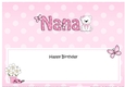 Large DL Happy Birthday NANA insert with Livvy Bear