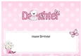 Large DL Happy Birthday DAUGHTER insert with Livvy Bear