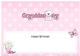 Large DL Happy Birthday GRANDDAUGHTER insert with Livvy Bear