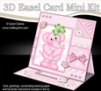 3D Easel Card Mini Kit - Pretty in Pink - Lola Elephant has a 4 Leaf Clover