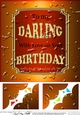 8 x 8 Birthday to my DARLING Beer Label Scalloped corner Topper