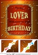 8 x 8 Birthday to my LOVER Beer Label Scalloped corner Topper