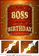 8 x 8 Birthday to the BOSS Beer Label Scalloped corner Topper