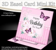 3D Easel Card Mini Kit - A Touch of Elegance Birthday - Flowers, Lace, Butterflies & Pearls