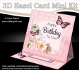 3D Easel Card Mini Kit - A Touch of Elegance Birthday - Flowers, Lace, Butterflies & Pearls