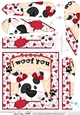 Fan Pyramage Topper - Love, Romance, Valentine- Little Spotty Dog