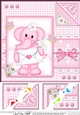 8 x 8 Lola Elephant & Lace Scalloped Corner Topper