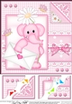 8 x 8 Lola Elephant & Lace Scalloped Corner Topper