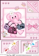 8 x 8 Lola Elephant & Lace Scalloped Corner Topper