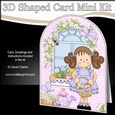 3D Shaped Card  Kit - Country Cottage Girlz Zoe has a basket of Pretty Tulips