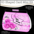 3D Shaped Card Kit - A Touch of Elegance Flowers, Lace & Pearls Clutch Bag