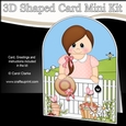 3D Shaped Card Kit - In the Garden - Teenage Girl is relaxing in the the Garden