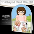 3D Shaped Card Kit - In the Garden - Young Lady is relaxing in the the Garden
