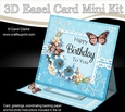 3D Easel Card Mini Kit - A Touch of Elegance Birthday - Flowers, Lace, Butterflies & Pearls