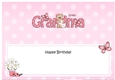 Large DL Happy Birthday GREAT GRANDMA insert with Livvy Bear