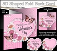 3 in 1 Floral Heart - 3D Shaped No-Hole Fold Back Card with Decoupage Mini Kit