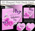 3 in 1 Floral Heart - 3D Shaped No-Hole Fold Back Card with Decoupage Mini Kit