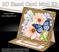 3D Easel Card Mini Kit - Butterfly & Flowers on Gold Frame