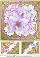 8 x 8 Pretty Flowers on Gold Frame Scalloped Corner Topper 