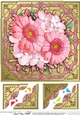 8 x 8 Pretty Flowers on Gold Frame Scalloped Corner Topper 