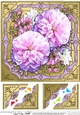 8 x 8 Pretty Flowers on Gold Frame Scalloped Corner Topper 