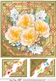 8 x 8 Pretty Flowers on Gold Frame Scalloped Corner Topper 