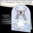3D Shaped Card Kit - Bathtub Buddies - Cute Little Koala