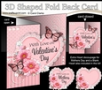 3 in 1 Floral Heart - 3D Shaped No-Hole Fold Back Card with Decoupage Mini Kit