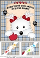 8 x 8 Scalloped Corner Topper - Dogs Leave Paw Prints - Westie Dog