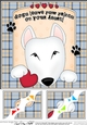 8 x 8 Scalloped Corner Topper - Dogs Leave Paw Prints - English Bull Terrier