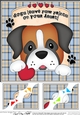 8 x 8 Scalloped Corner Topper - Dogs Leave Paw Prints - Boxer Dog