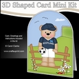 3D Shaped Card Kit - Little Footballer Freddy Teddy Plays for Scotland