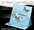 3D Easel Card Mini Kit - A Touch of Elegance Valentines Day - Flowers, Heart Lace, Butterflies & Pearls